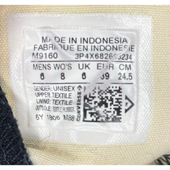 Womens Converse All Star CTAS High Canvas 70 OX Sneakers Size 8 Black White - Picture 6 of 6